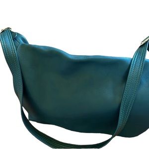 Beautiful hand crafted in Italy leather shoulder bag in dark green. NWOT